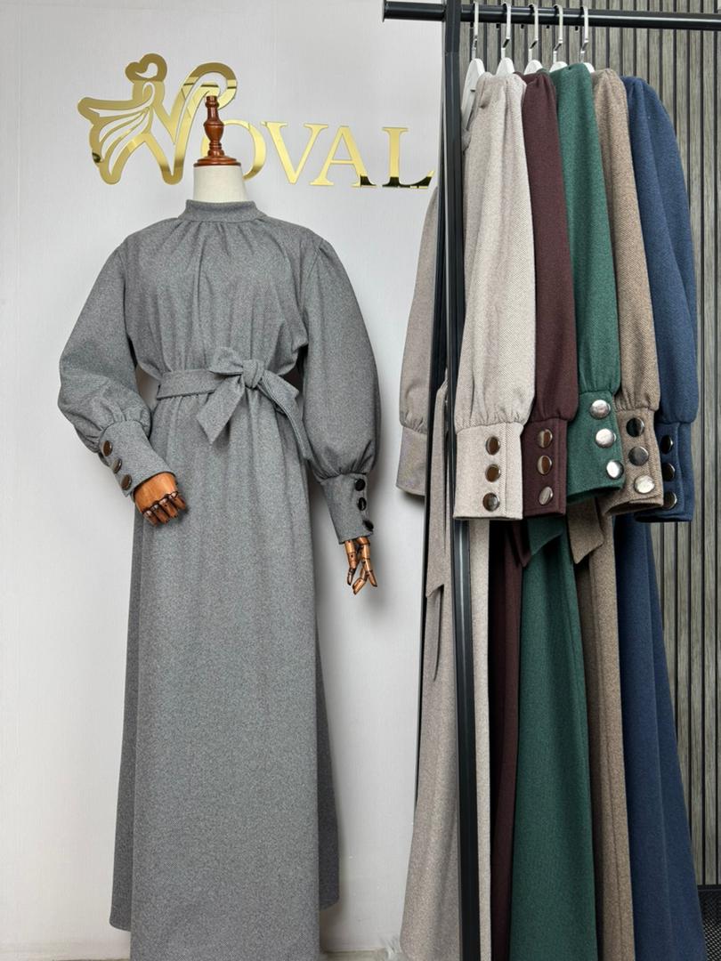 فستان جوخ محزز طول ١٣٥ سم 